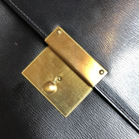 Black Leather Mark Cross folio Briefcase - Picture 5 of 11